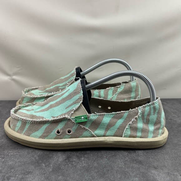 Sanuk Fiona Women’s Shoes Gray Green 8 M Sidewalk Surfer Comfort Loafers - Picture 8 of 15